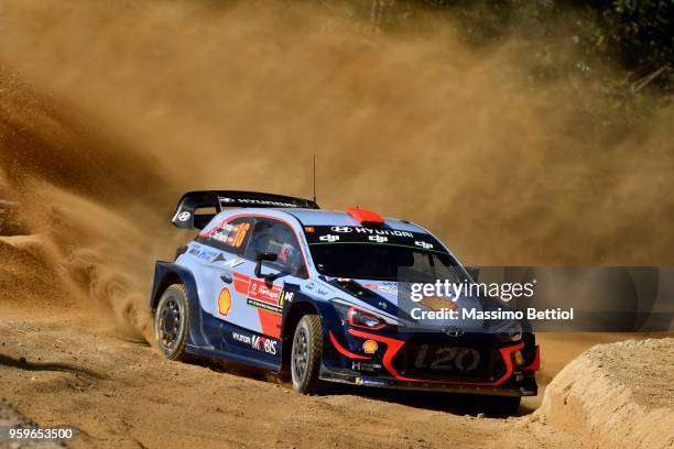 Daniel Sordo of Spain and Carlos Del Barrio of Spain compete in their Hyundai Shell Mobis WRT Hyundai i20 Coupe WRC during Day One of the WRC...