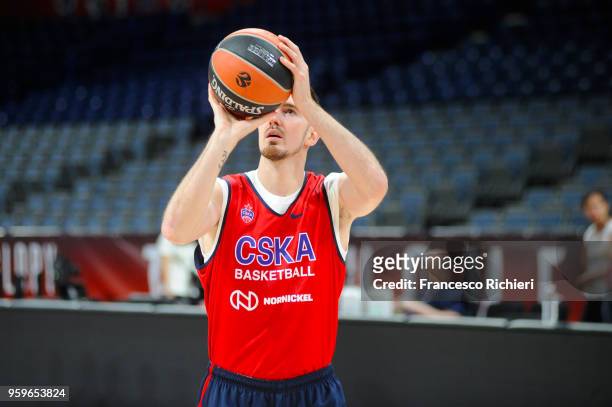 Nando de Colo, #1 of CSKA Moscow during the 2018 Turkish Airlines EuroLeague F4 CSKA Moscow Official Practice at Stark Arena on May 17, 2018 in...