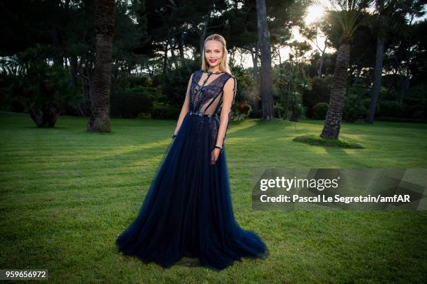 Natasha Poly poses for portraits at the amfAR Gala Cannes 2018 cocktail at Hotel du Cap-Eden-Roc on May 17, 2018 in Cap d'Antibes, France.