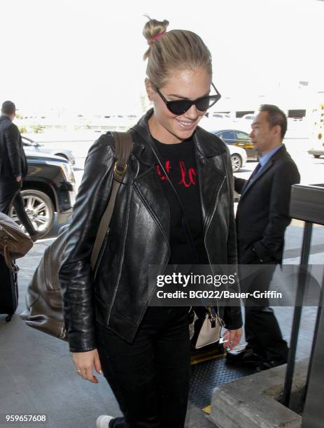 Kate Upton is seen at LAX on May 17, 2018 in Los Angeles, California.