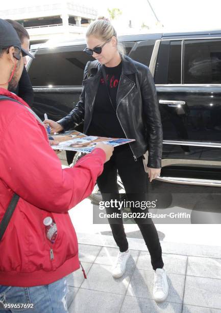 Kate Upton is seen at LAX on May 17, 2018 in Los Angeles, California.