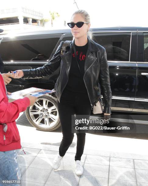 Kate Upton is seen at LAX on May 17, 2018 in Los Angeles, California.