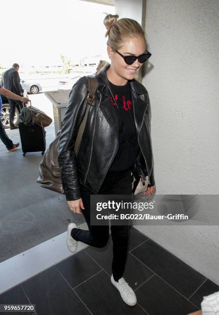 Kate Upton is seen at LAX on May 17, 2018 in Los Angeles, California.