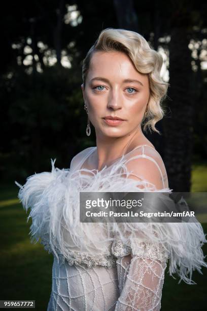 Caroline Vreeland poses for portraits at the amfAR Gala Cannes 2018 cocktail at Hotel du Cap-Eden-Roc on May 17, 2018 in Cap d'Antibes, France.