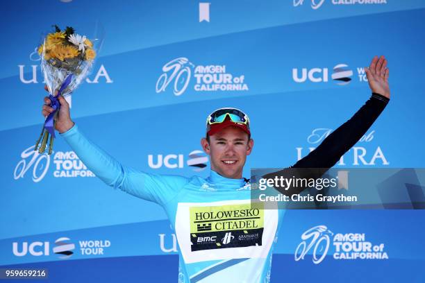 Fabian Lienhard of Switzerland riding for Team Holowesko-Citadel p/b Arapahoe Resources in the Amgen Breakaway Most Courageous rider jersey poses for...