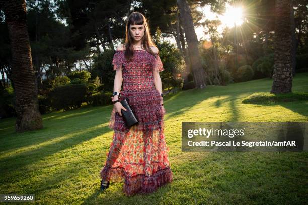 Astrid Berges-Frisbey poses for portraits at the amfAR Gala Cannes 2018 cocktail at Hotel du Cap-Eden-Roc on May 17, 2018 in Cap d'Antibes, France.