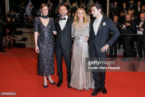 Kate Moran, Yann Gonzalez, Vanessa Paradis and Nicolas Maury attend the screening of "Knife + Heart " during the 71st annual Cannes Film Festival at...