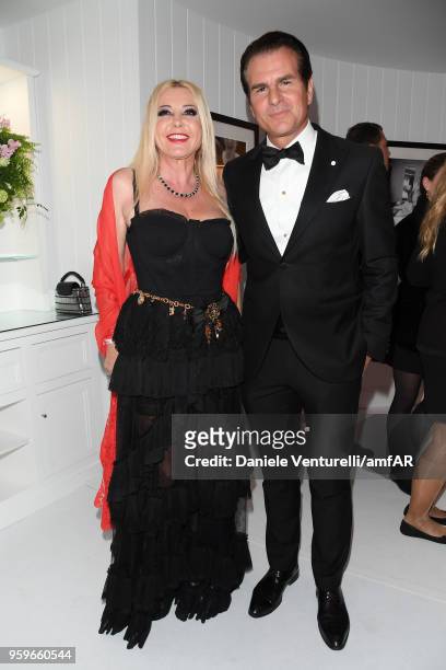 Monika Bacardi and Vincent de Paul attend the amfAR Gala Cannes 2018 after party at Hotel du Cap-Eden-Roc on May 17, 2018 in Cap d'Antibes, France.