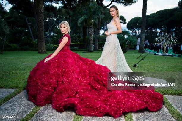 Hofit Golan and Victoria Bonya pose for portraits at the amfAR Gala Cannes 2018 cocktail at Hotel du Cap-Eden-Roc on May 17, 2018 in Cap d'Antibes,...