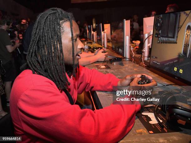 Football player Todd Gurley II joins the fun at the Call of Duty: Black Ops 4 Community Reveal Event in Hawthorne, CA on May 17, 2018.