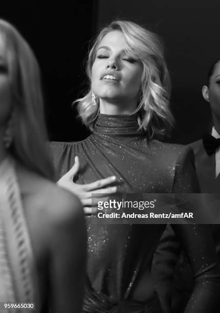 Model Hailey Clauson is seen backstage at the amfAR Gala Cannes 2018 at Hotel du Cap-Eden-Roc on May 17, 2018 in Cap d'Antibes, France.