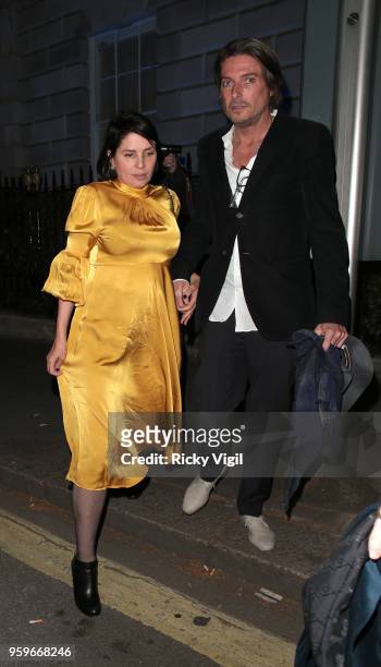 Sadie Frost seen on a night out at Annabel's club in Mayfair on May 17, 2018 in London, England.