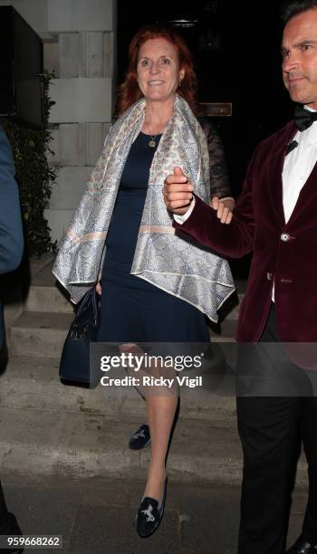 Sarah, Duchess of York seen on a night out at Annabel's club in Mayfair on May 17, 2018 in London, England.