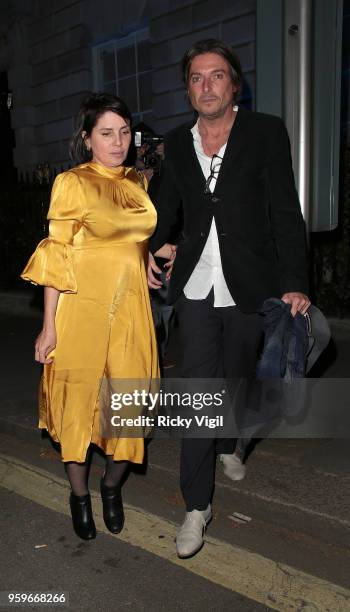 Sadie Frost seen on a night out at Annabel's club in Mayfair on May 17, 2018 in London, England.