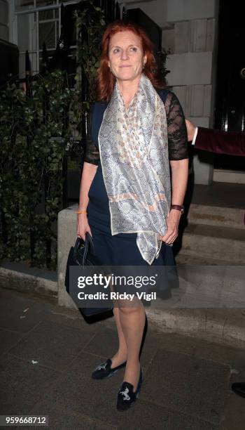 Sarah, Duchess of York seen on a night out at Annabel's club in Mayfair on May 17, 2018 in London, England.