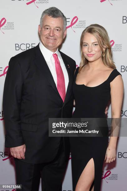 William Lauder and Danielle Lauder attend the Breast Cancer Research Foundation Hot Pink Gala hosted by Elizabeth Hurley at Park Avenue Armory on May...