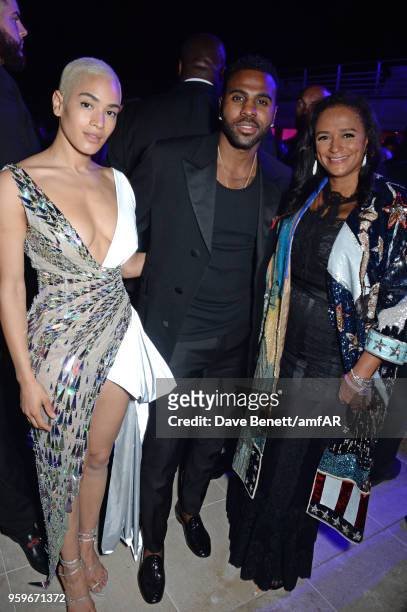 Mette Towley, Jason Derulo and Isabel dos Santos attend the amfAR Gala Cannes 2018 after party at Hotel du Cap-Eden-Roc on May 17, 2018 in Cap...