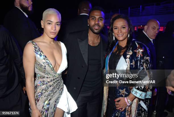 Mette Towley, Jason Derulo and Isabel dos Santos attend the amfAR Gala Cannes 2018 after party at Hotel du Cap-Eden-Roc on May 17, 2018 in Cap...