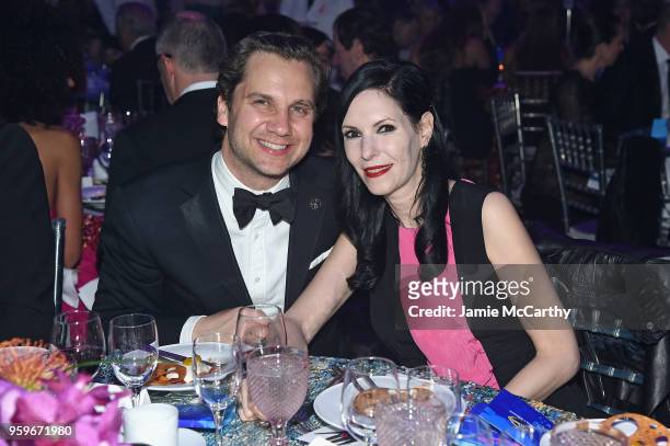 Harry Kargman and Jill Kargman attend the Breast Cancer Research Foundation Hot Pink Gala hosted by Elizabeth Hurley at Park Avenue Armory on May 17,...
