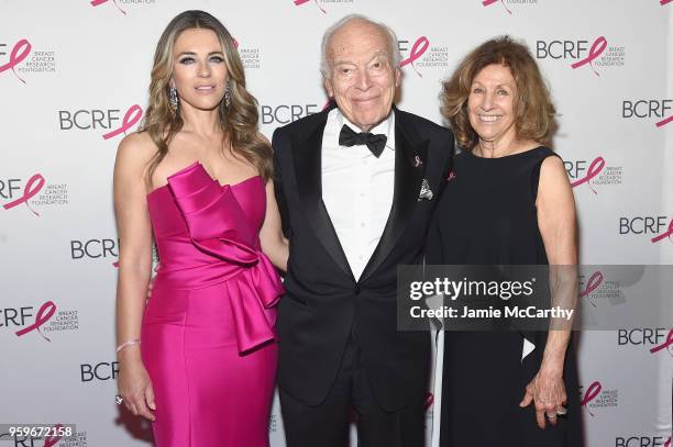 Elizabeth Hurley, Leonard A. Lauder, and Judy Glickman Lauder attend the Breast Cancer Research Foundation Hot Pink Gala hosted by Elizabeth Hurley...