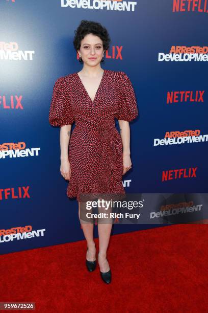 Alia Shawkat attends the premiere of Netflix's "Arrested Development" Season 5 at Netflix FYSee Theater on May 17, 2018 in Los Angeles, California.