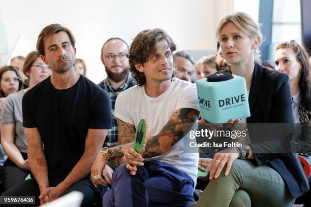 Blogger David Roth and Carl Haupt and former German fencer and olympic gold medalist Britta Heidemann during the discussion panel of Cliche Bashing...