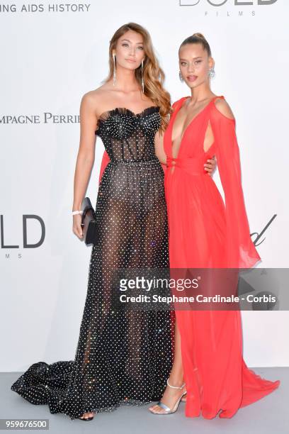 Lorena Rae and Chase Carter arrives at the amfAR Gala Cannes 2018 at Hotel du Cap-Eden-Roc on May 17, 2018 in Cap d'Antibes, France.