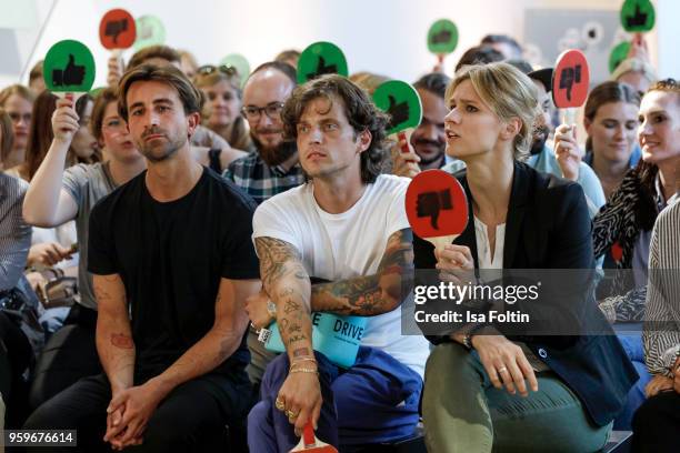 Blogger David Roth and Carl Haupt and former German fencer and olympic gold medalist Britta Heidemann during the discussion panel of Cliche Bashing...