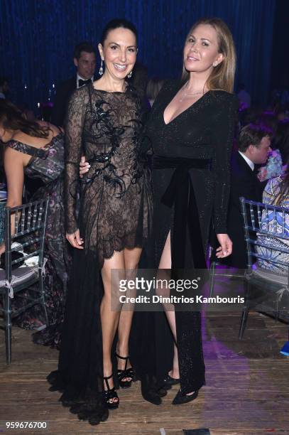 Monica Mitro and Inga Rubenstein attend the Breast Cancer Research Foundation Hot Pink Gala hosted by Elizabeth Hurley at Park Avenue Armory on May...