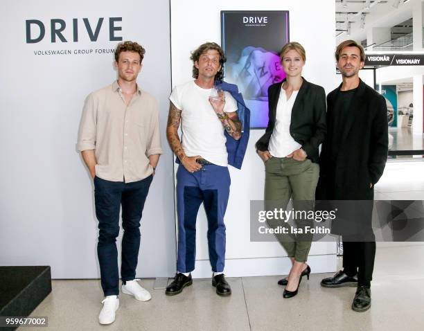 German actor Artjom Gilz, blogger David Roth and Carl Haupt and former German fencer and olympic gold medalist Britta Heidemann during the discussion...