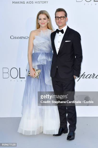 Jacinda Barrett and Gabriel Macht arrives at the amfAR Gala Cannes 2018 at Hotel du Cap-Eden-Roc on May 17, 2018 in Cap d'Antibes, France.