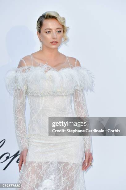 Caroline Vreeland arrives at the amfAR Gala Cannes 2018 at Hotel du Cap-Eden-Roc on May 17, 2018 in Cap d'Antibes, France.