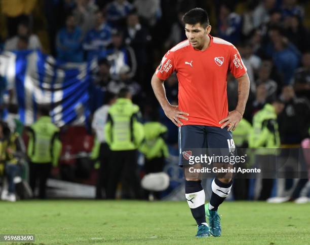 Silvio Romero of Independiente leaves the field after a match between Millonarios and Independiente as part of Copa CONMEBOL Libertadores 2018 at...