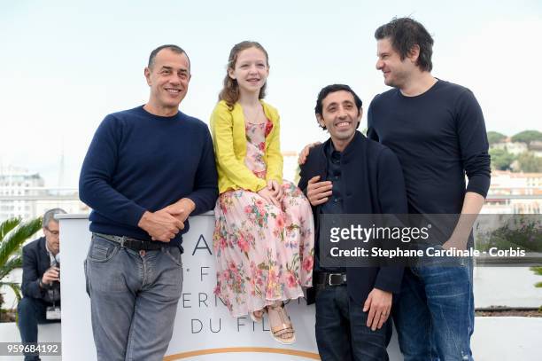 Edoardo Pesce, Alida Baldari Calabria, director Matteo Garrone and Marcello Fonte attend "Dogman" Photocall during the 71st annual Cannes Film...