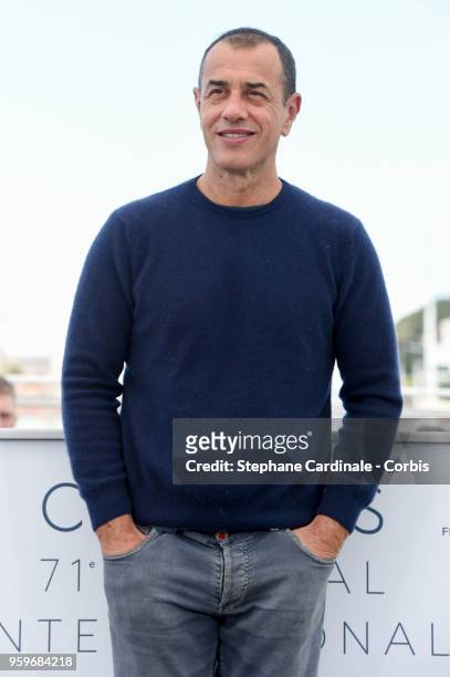 Edoardo Pesce attends "Dogman" Photocall during the 71st annual Cannes Film Festival at Palais des Festivals on May 17, 2018 in Cannes, France.