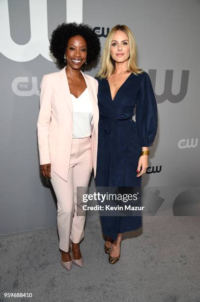 Karimah Westbrook and Monet Mazur attend The CW Network's 2018 upfront at The London Hotel on May 17, 2018 in New York City.