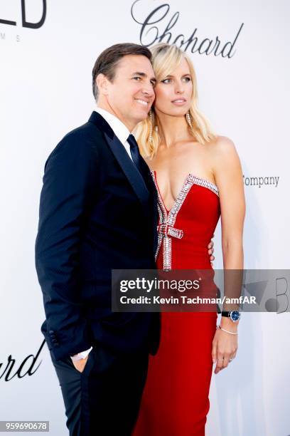 Archie Drury and Karolina Kurkova arrive at the amfAR Gala Cannes 2018 at Hotel du Cap-Eden-Roc on May 17, 2018 in Cap d'Antibes, France.