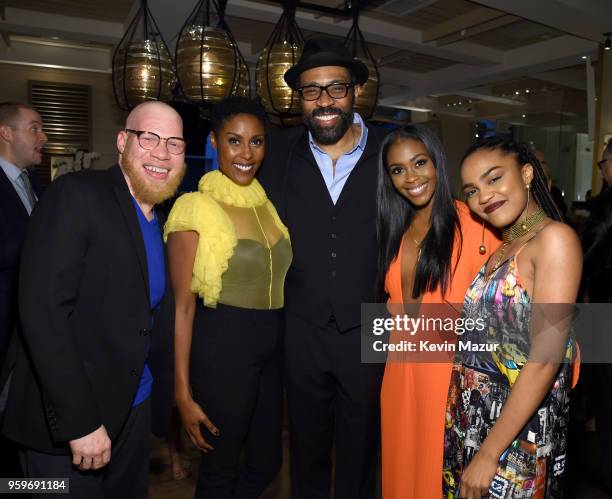 Marvin "Krodon" Jones III, Christine Adams, Cress Williams, Nafessa Williams and China Anne McClain attend The CW Network's 2018 upfront party at...