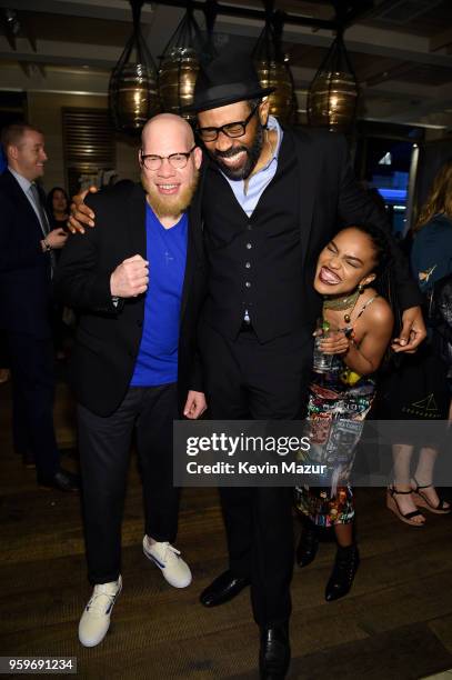 Marvin "Krodon" Jones III, Cress Williams and China Anne McClain attend The CW Network's 2018 upfront party at Avra Madison Estiatorio on May 17,...