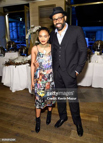 China Anne McClain and Cress Williams attend The CW Network's 2018 upfront party at Avra Madison Estiatorio on May 17, 2018 in New York City.