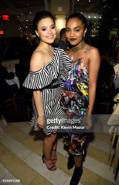 Sarah Jeffrey and China Anne McClain attend The CW Network's 2018 upfront party at Avra Madison Estiatorio on May 17, 2018 in New York City.