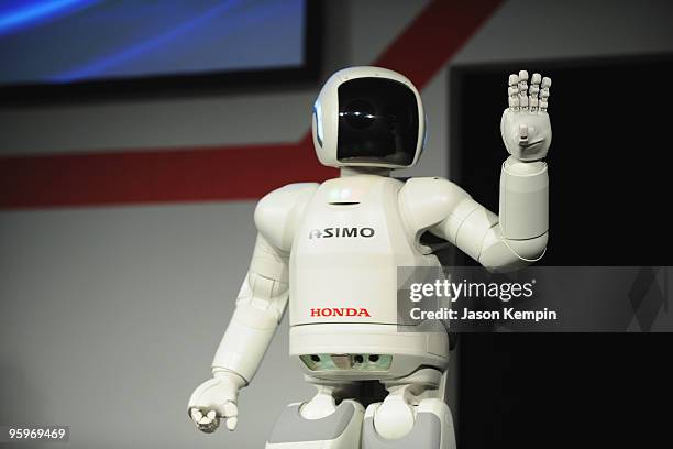 The World's Most Advanced Humanoid Robot ASIMO is presented at the Honda Premiere of "Living With Robots" and Live Demonstrations of ASIMO at Village...