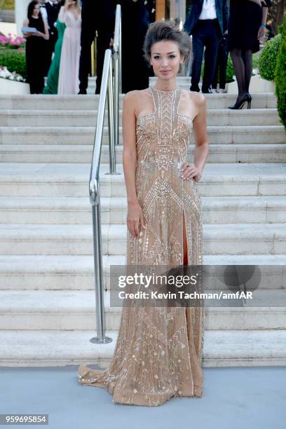 Lara Leito arrives at the amfAR Gala Cannes 2018 at Hotel du Cap-Eden-Roc on May 17, 2018 in Cap d'Antibes, France.