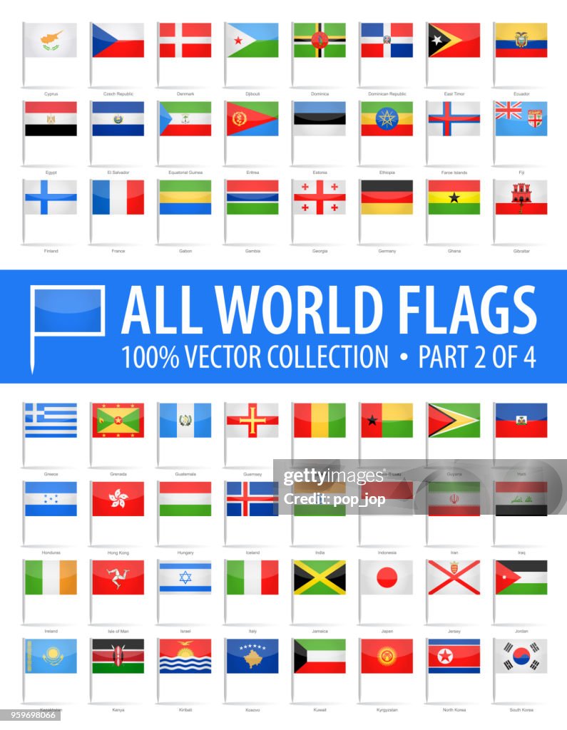 Pinos de bandeira do mundo - Vector Icons lustrosos - parte 2 de 4