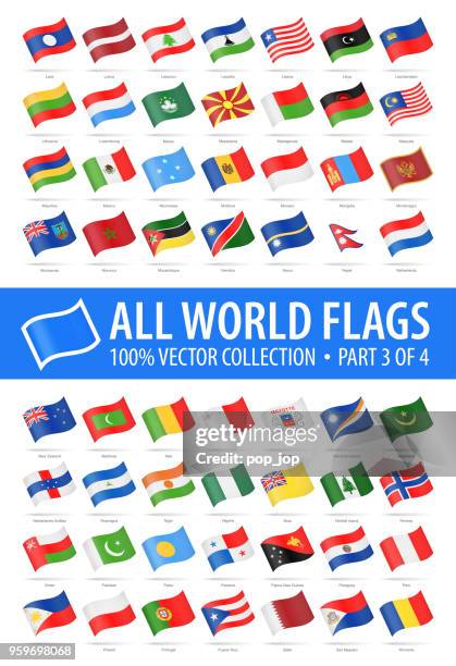 ilustrações de stock, clip art, desenhos animados e ícones de world flags - vector waving glossy icons - part 3 of 4 - nepal