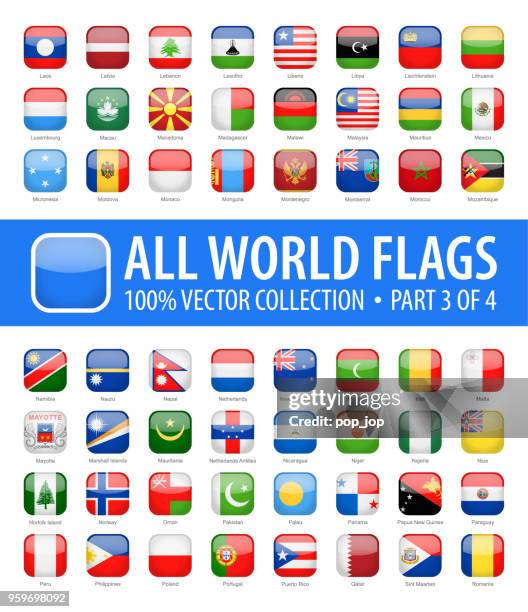 ilustrações de stock, clip art, desenhos animados e ícones de world flags - vector rounded square glossy icons - part 3 of 4 - nepal