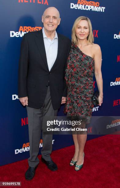 Jeffrey Tambor and Kasia Ostlun arrive for the premiere of Netflix's "Arrested Development" Season 5 at Netflix FYSee Theater on May 17, 2018 in Los...