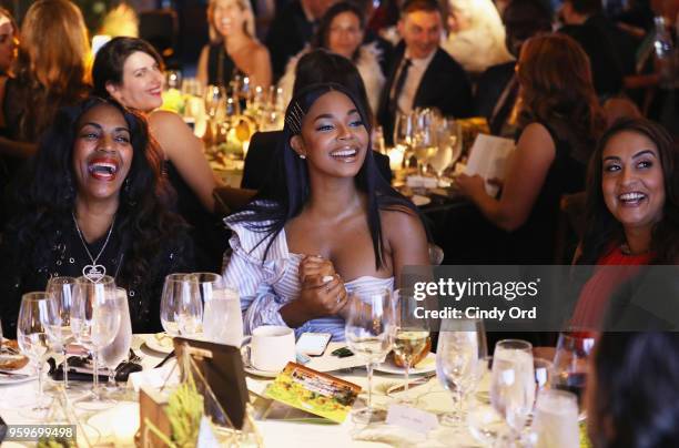 Tina Douglas, Ashanti and Dr. Geetha Murali attend the 2018 Room to Read New York Gala on May 17, 2018 at Kimpton Hotel Eventi in New York City.