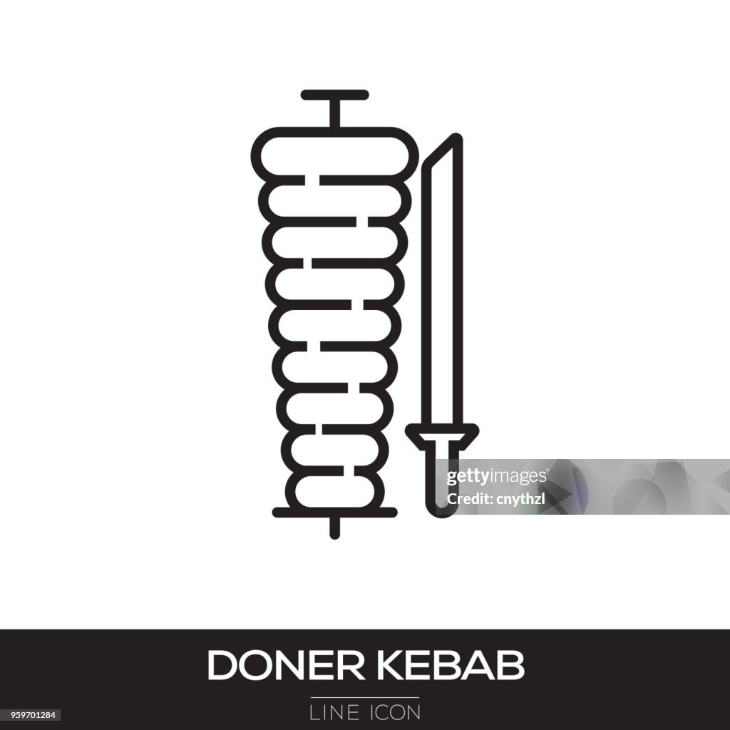 DONER KEBAB LINE ICON