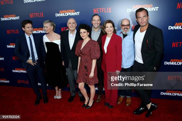 Jason Bateman, Portia de Rossi, Jeffrey Tambor, Alia Shawkat, Tony Hale, Jessica Walter, Tony Hale and Will Arnett attend the premiere of Netflix's...